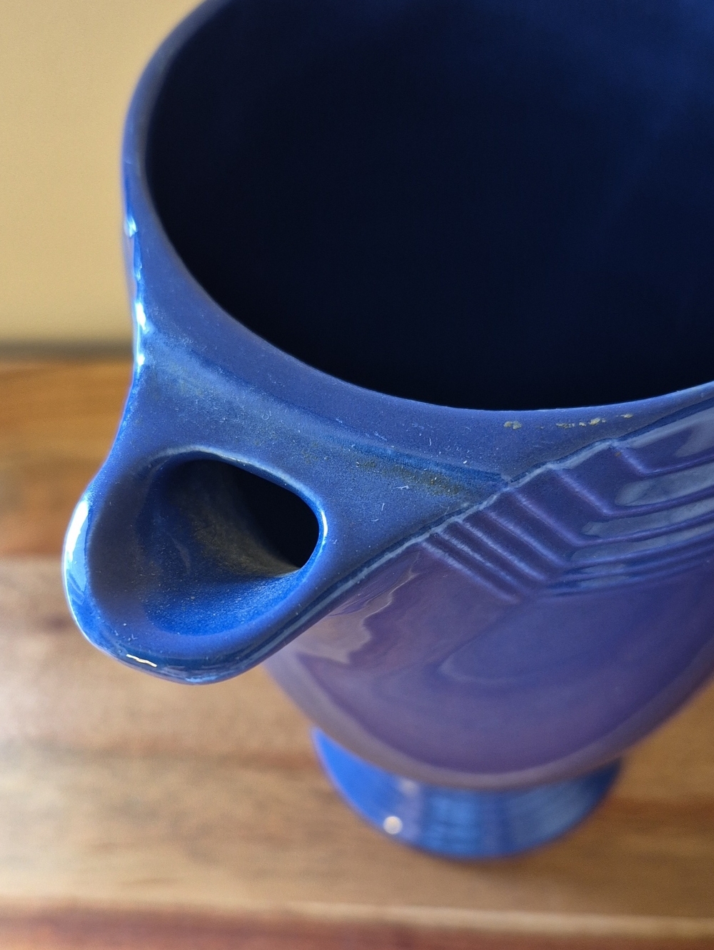 Vintage Fiestaware Cobalt Blue Coffee Pot (Has Chips) - Picture 6 of 12
